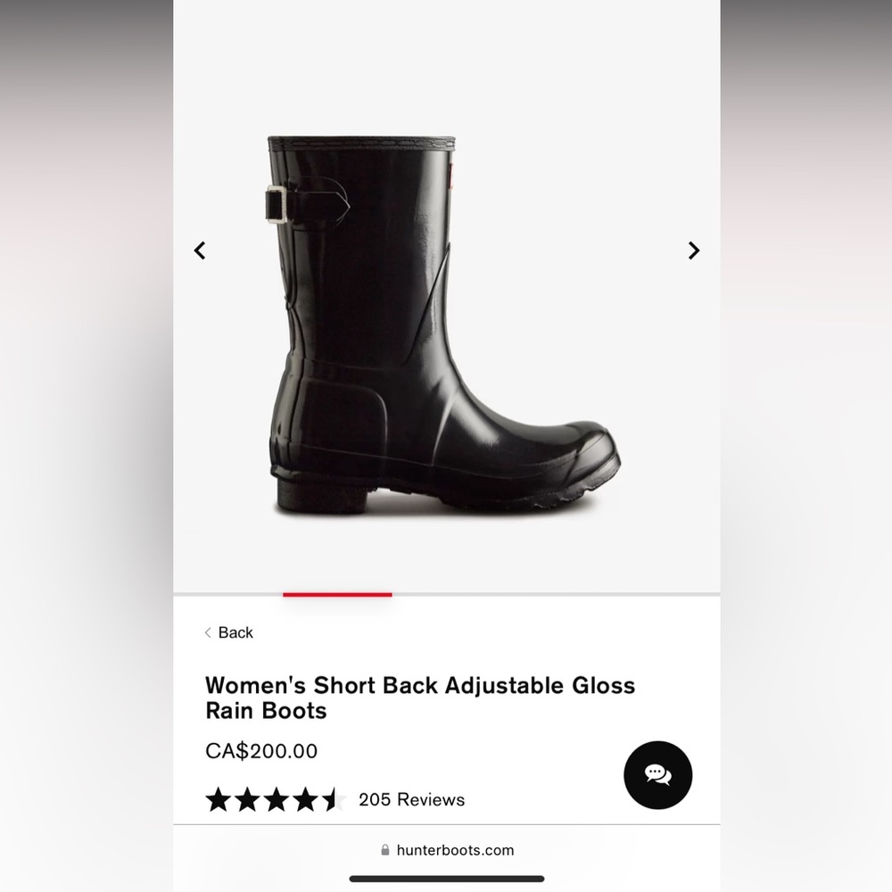 HUNTER - Short Back Adiustable Gloss Rain Boots